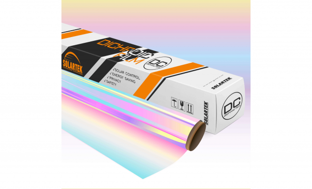Декоративная дихроичная пленка Solartek DC DICHROIC FILM 2MIL, 1,38*30 м, 63 мкм, PET, желто-розовый