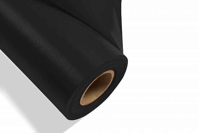 Тентовая ткань ПВХ Nordfox, 650 г/м2, черный, RAL 9005, 2,5*65 м, 1000*1000, 20*20, полуглянец, UV