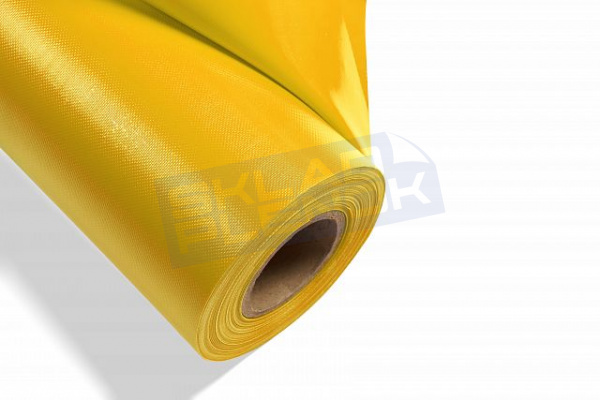 Тентовая ткань ПВХ Nordfox, 650 г/м2, жёлтый, RAL 1003, 2,5*65 м, 1000*1000, 20*20, полуглянец, UV