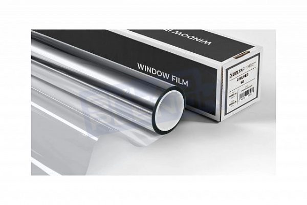 Самоклеящаяся зеркальная пленка Uniondelta Deltafilm R SILVER VLT 50%, 2 MIL, 1,52*30 м, 60 мкм, серебряный