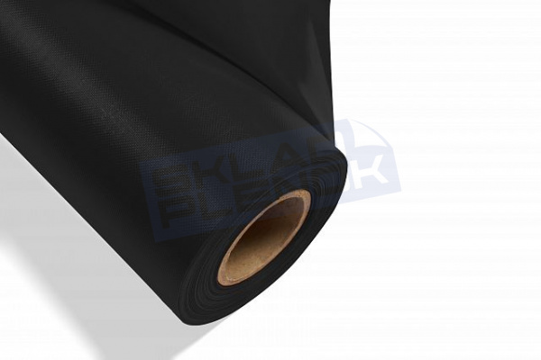 Тентовая ткань ПВХ Nordfox, 650 г/м2, черный, RAL 9005, 2,5*65 м, 1000*1000, 20*20, полуглянец, UV