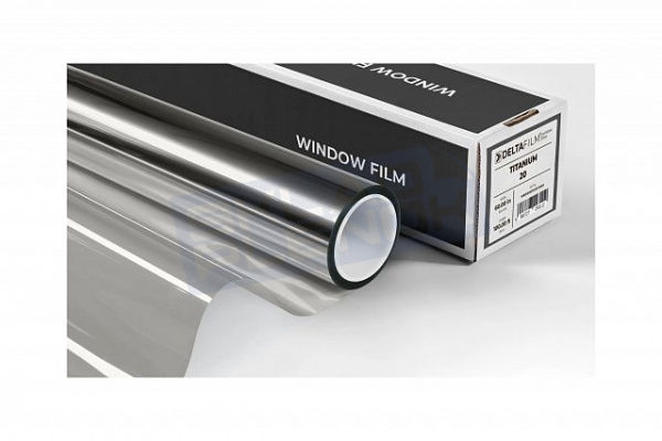 Самоклеящаяся зеркальная пленка Uniondelta Deltafilm TITANIUM VLT 20%, 2 MIL, 1,52*30 м, 50 мкм, серебряный