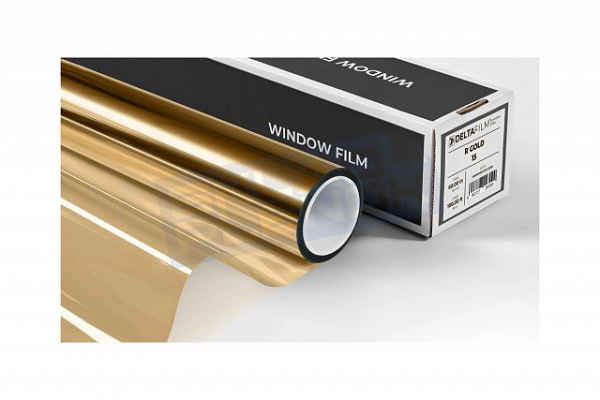 Самоклеящаяся зеркальная пленка Uniondelta Deltafilm R GOLD VLT 15%, 2 MIL, 1,52*30 м, 50 мкм, золотой